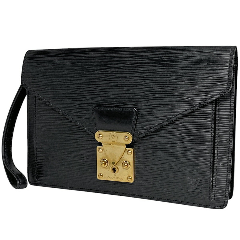 Louis Vuitton Dragonne Pochette Business Handbag Epi Noir Black